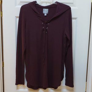 Aerie Just Add Leggings Hoodie in Eggplant - Large